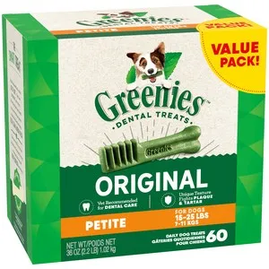 36 oz. Greenies Petite Value Tub Treat Pack (60 Count) - Treats